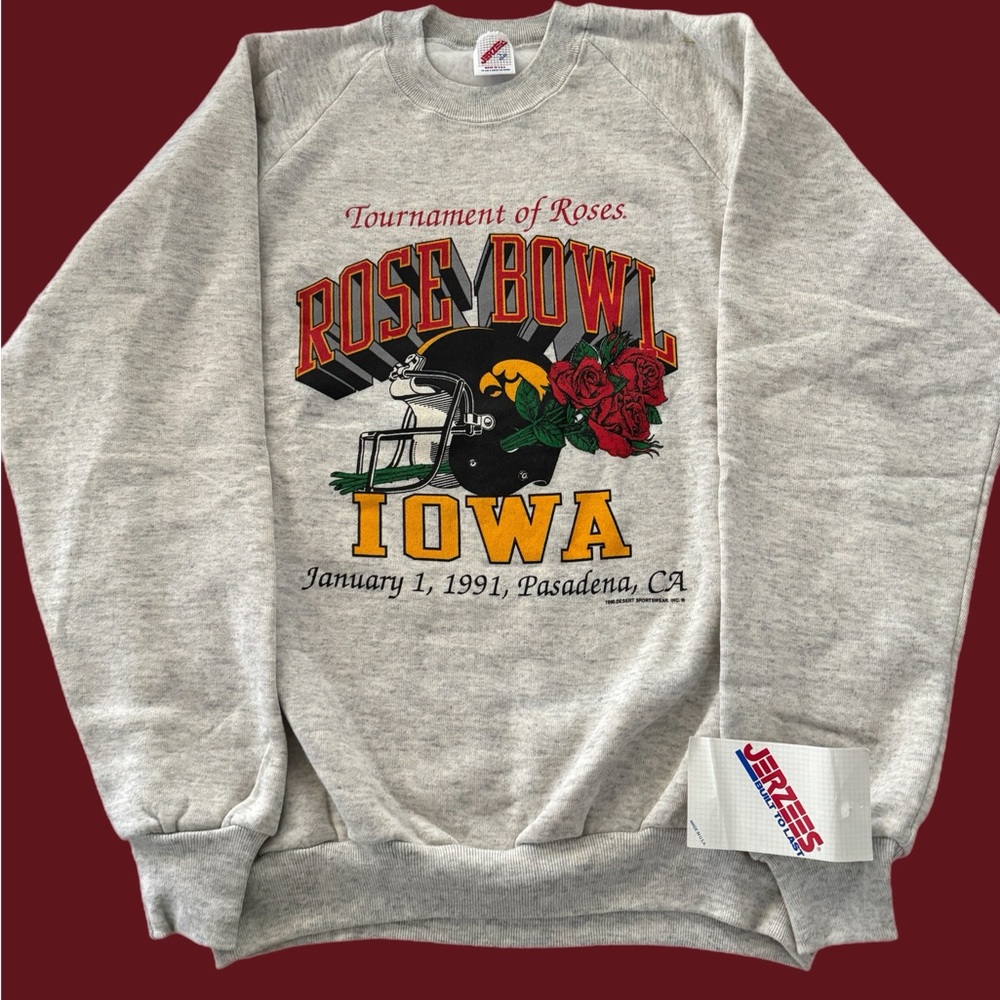 Vintage 1991 Rose Bowl Iowa Sweatshirt – Jerzees – NWT Size Large